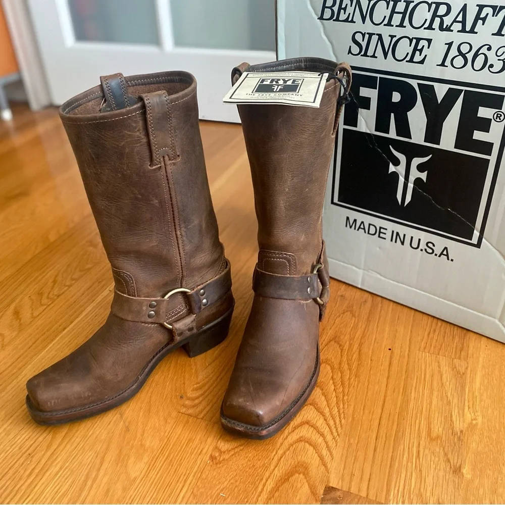 Frye Harness 12R Brown Mid-Calf Boot - Picture 6 of 14
